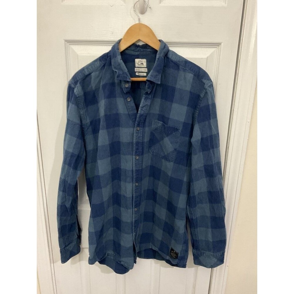 Quiksilver Blue Plaid Long Sleeve Shirt
